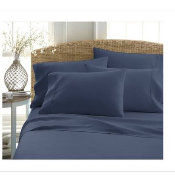 Ienjoy Home Solids in Style 6-Pc. Sheet Set, Queen - Navy - Picture 1 of 1